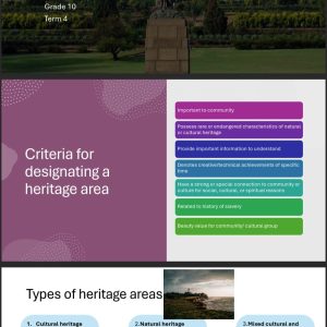 Grade 10 Tourism Powerpoints for Term 4