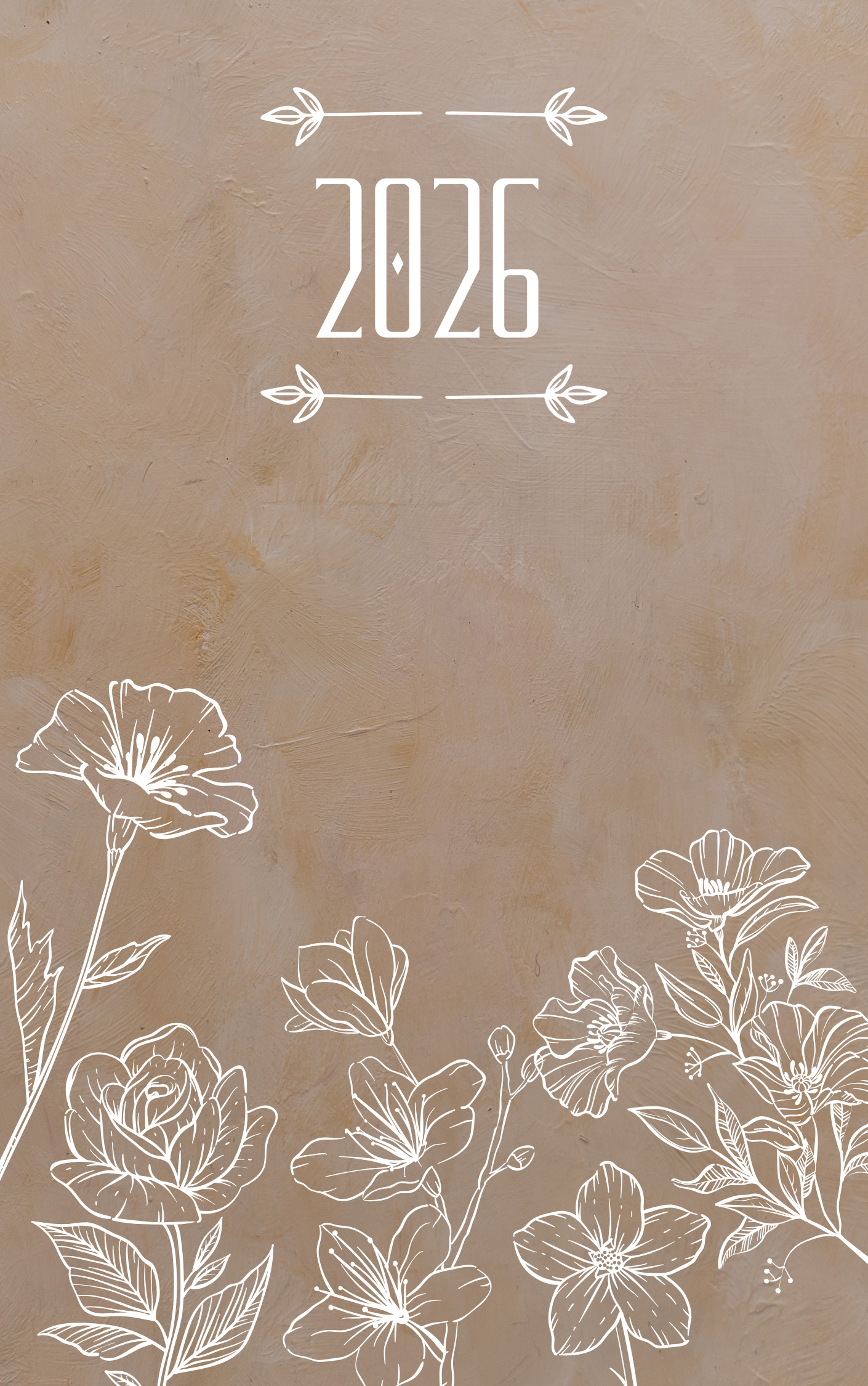 2026 Brown Flower Teacher Planner (Eng)