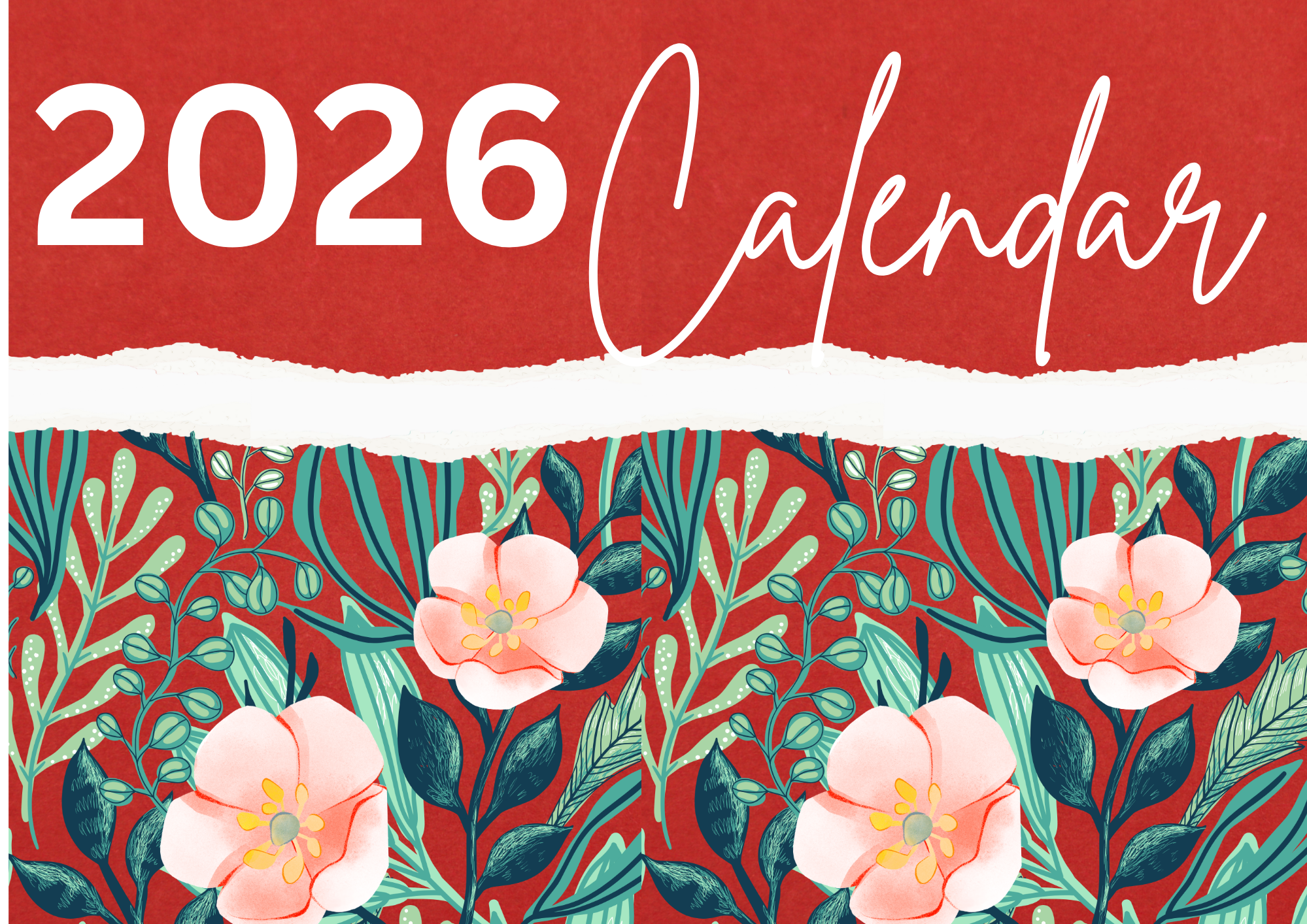 Red Flower Deskpad 2026