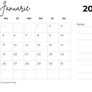 Bruin Blomme Tafel kalender 2026