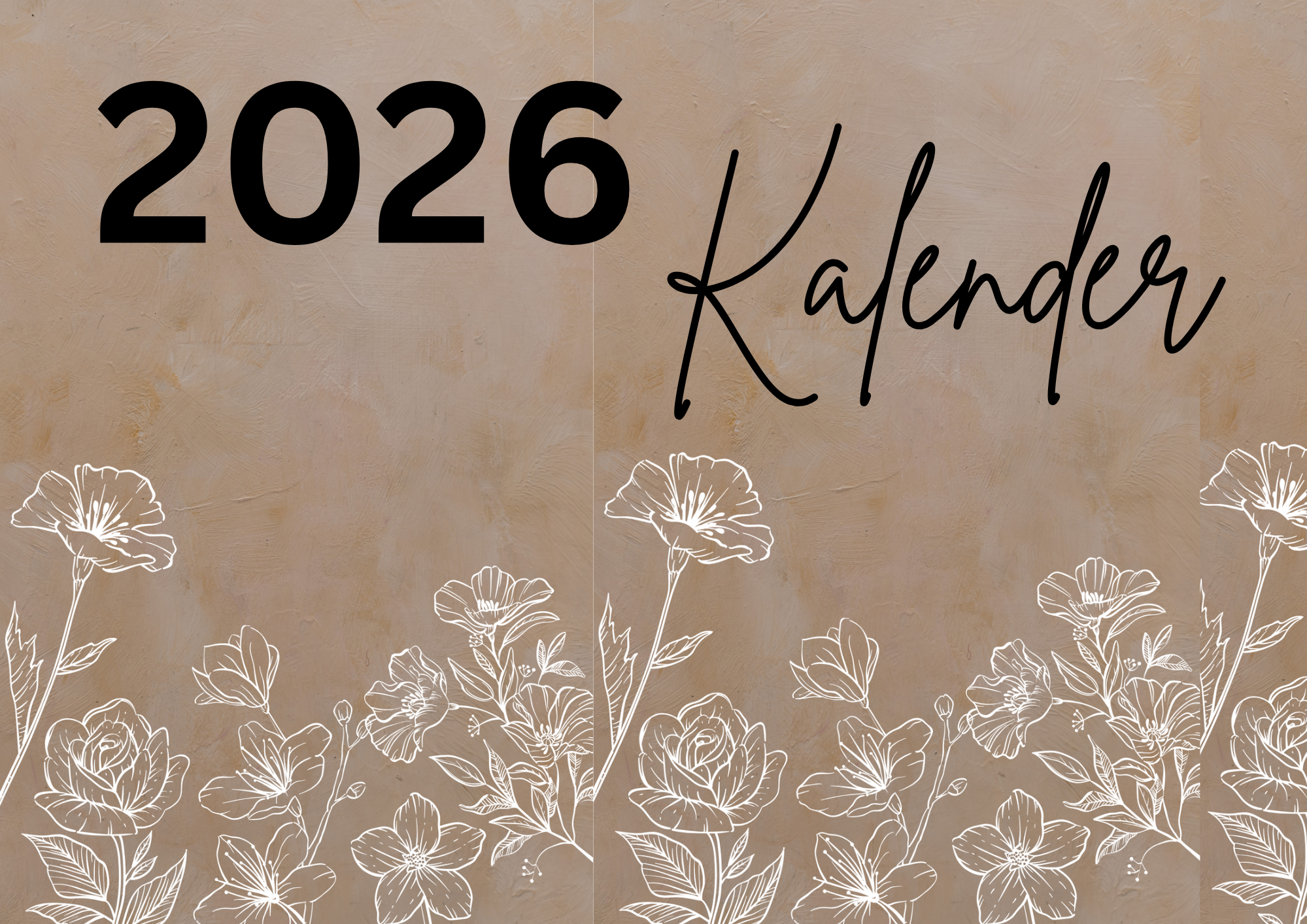 Bruin Blomme Tafel kalender 2026