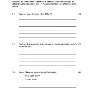 Graad 6 AHT KW3 Taal projek