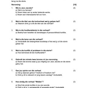 Graad 8 AHT Kwartaal 3 Literatuur Projek