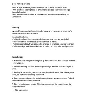 Graad 7 Natuurwetenskap Projek Kwartaal 3
