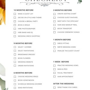 Sunflower & Roses Wedding Planner