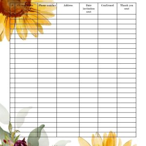 Sunflower & Roses Wedding Planner