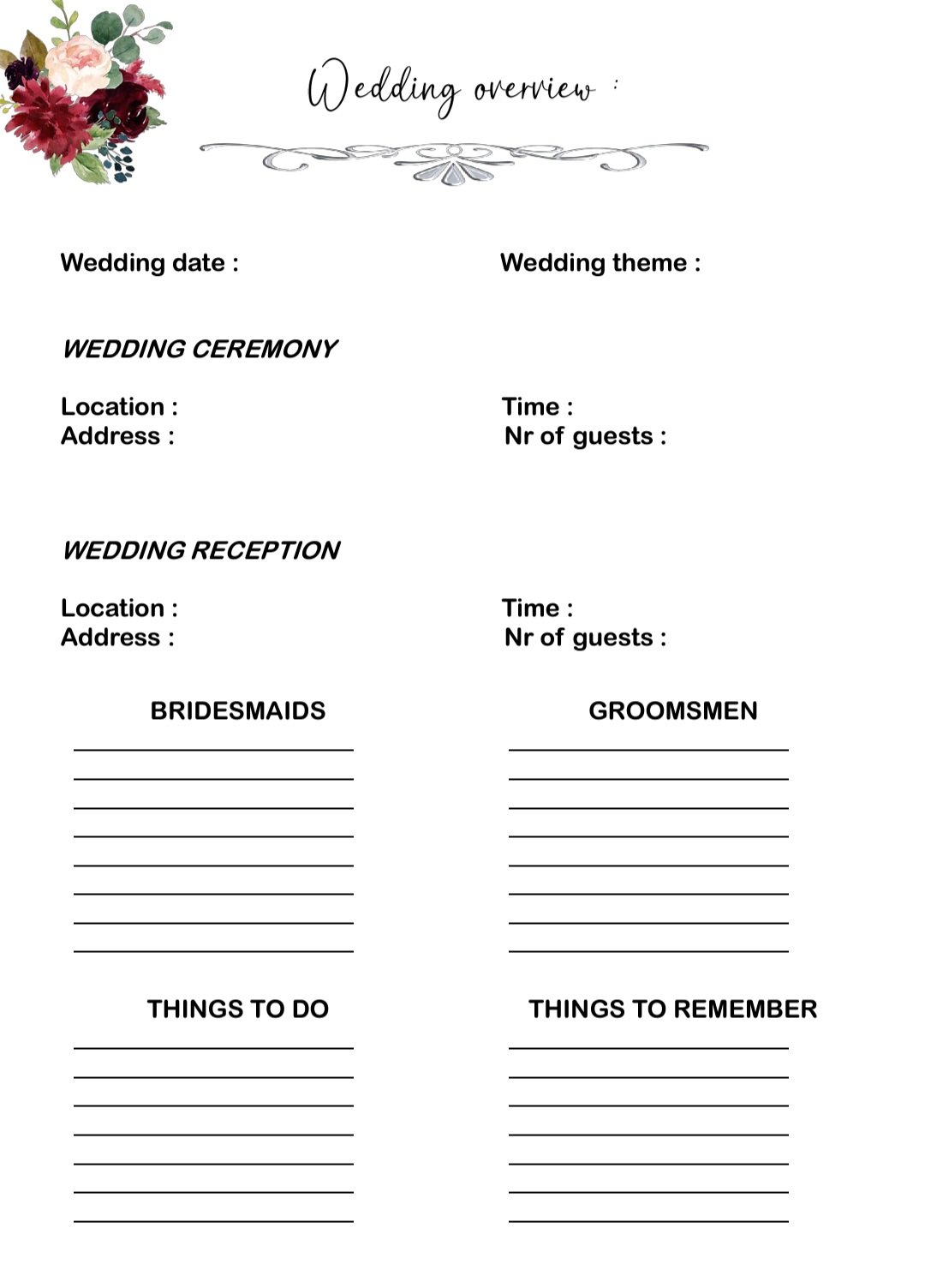 Maroon & Burgundy Wedding planner - Image 2