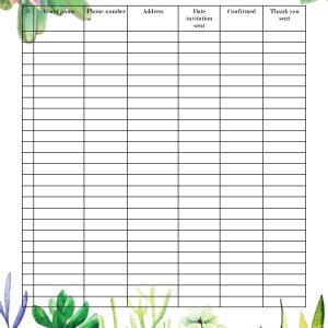Succulents wedding planner